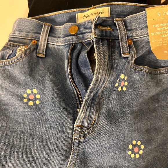 Madewell “perfect vintage crop” floral print jeans NWT 24 - Picture 7 of 9